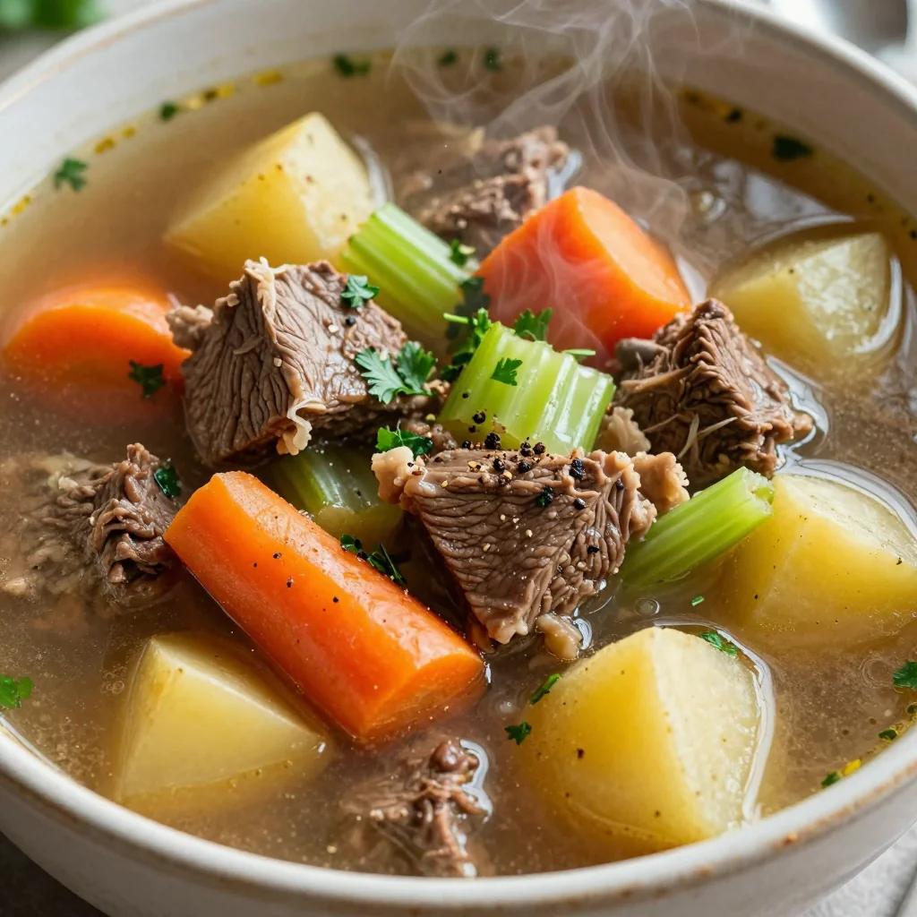 Healthy Hearty Beef and Vegetable Soup for Meal Prep