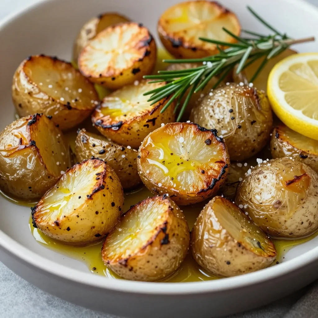 healthy lemon and herb roasted turnips and potatoes