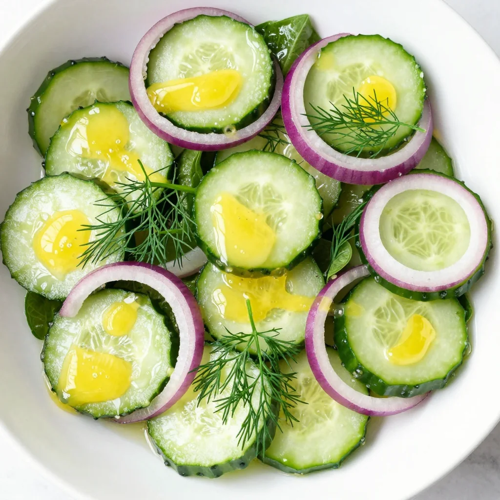 Healthy Lemon Dill Cucumber Salad with Red Onion for a Refreshing and Easy Side