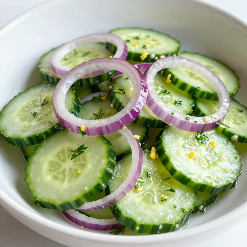 Healthy Lemon Dill Cucumber Salad with Red Onion for a Refreshing and Easy Side