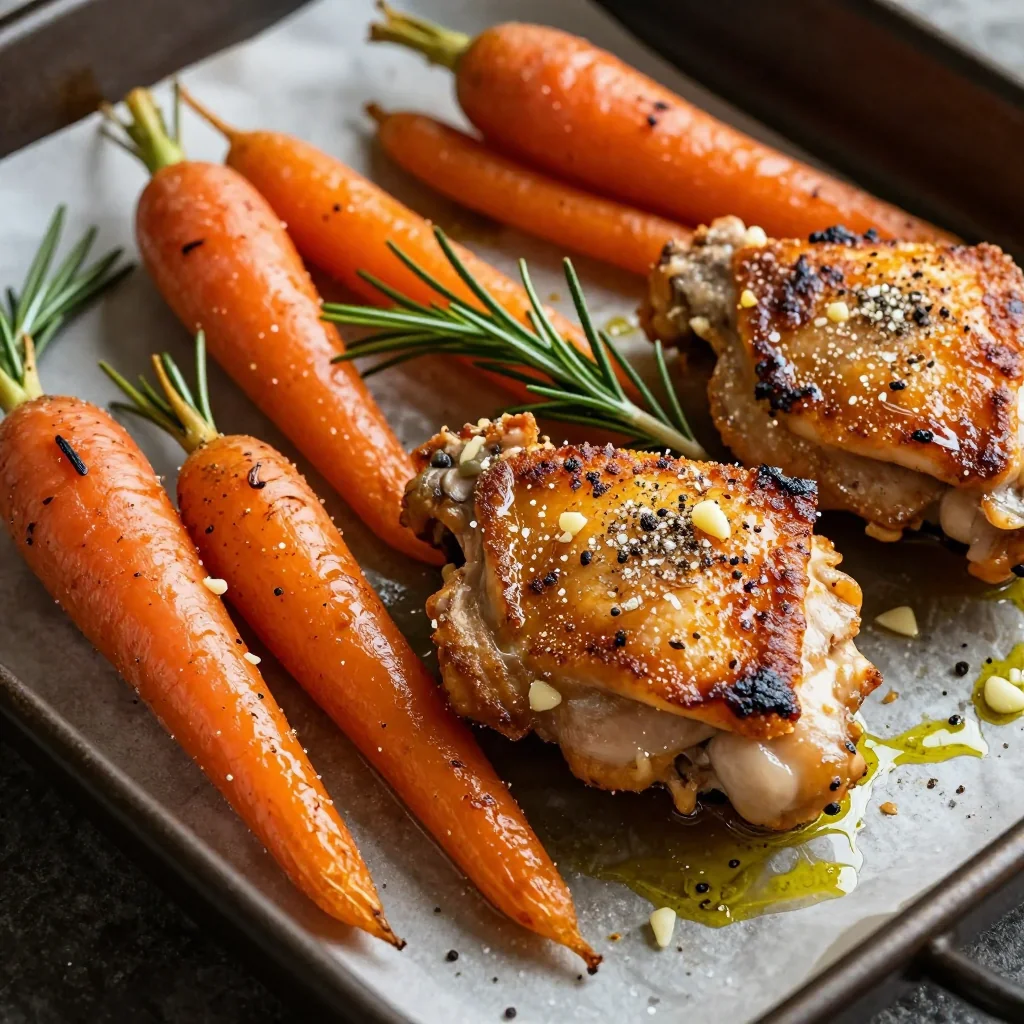 Healthy Sheet Pan Chicken Thighs with Carrots