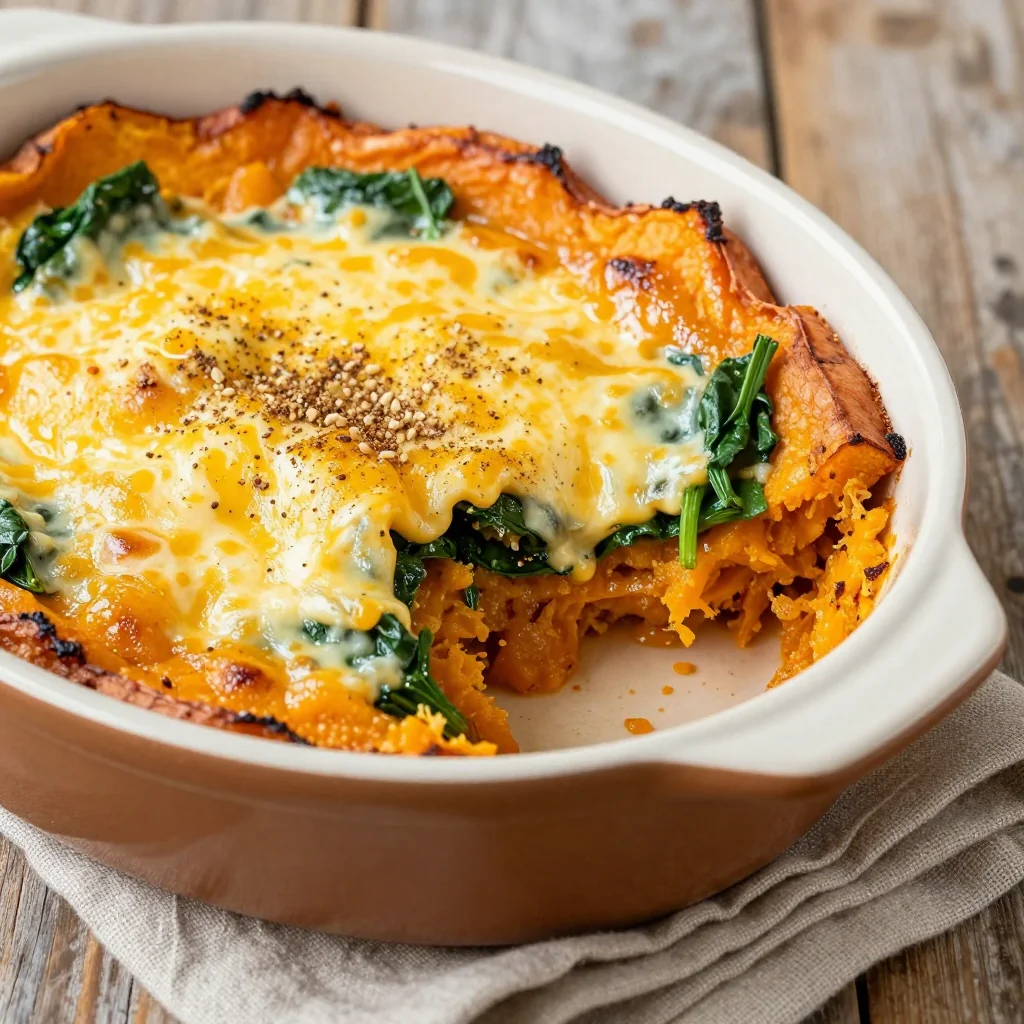 hearty spinach and sweet potato casserole for clean eating suppers