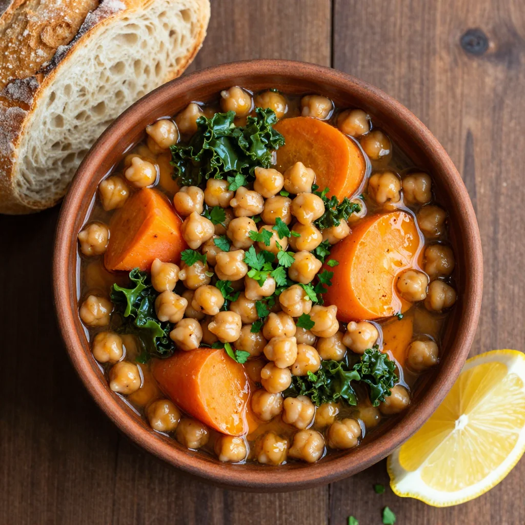 hearty winter vegetable and chickpea stew for cozy family dinners