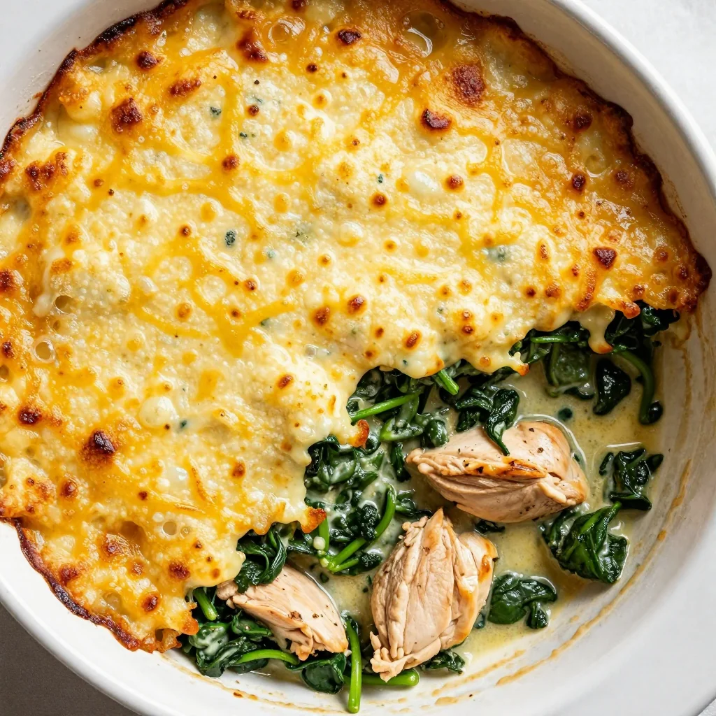 high protein chicken and spinach casserole for weeknight family meals
