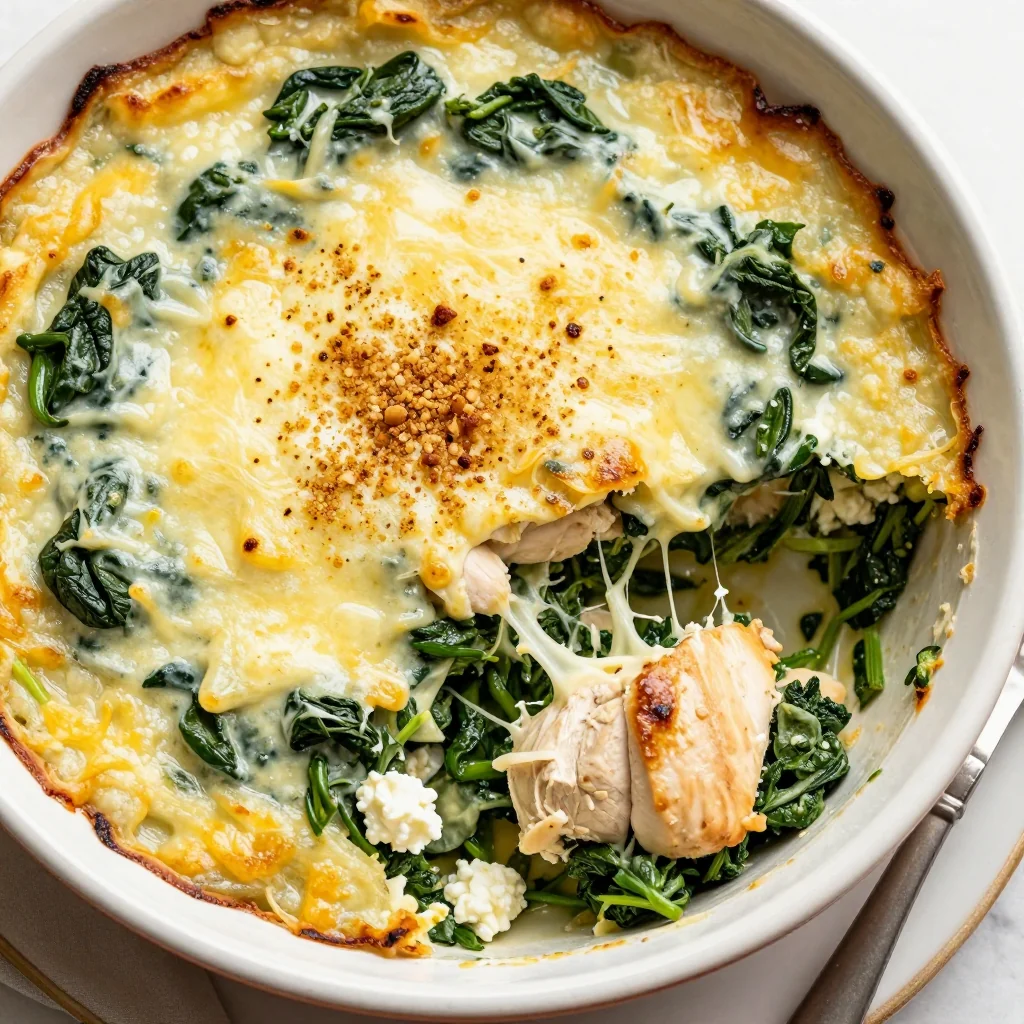 high protein chicken and spinach casserole for weeknight family meals