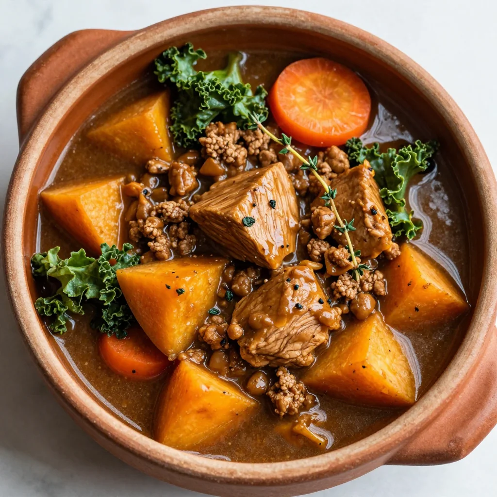 High Protein Turkey and Sweet Potato Stew for Winter Dinner