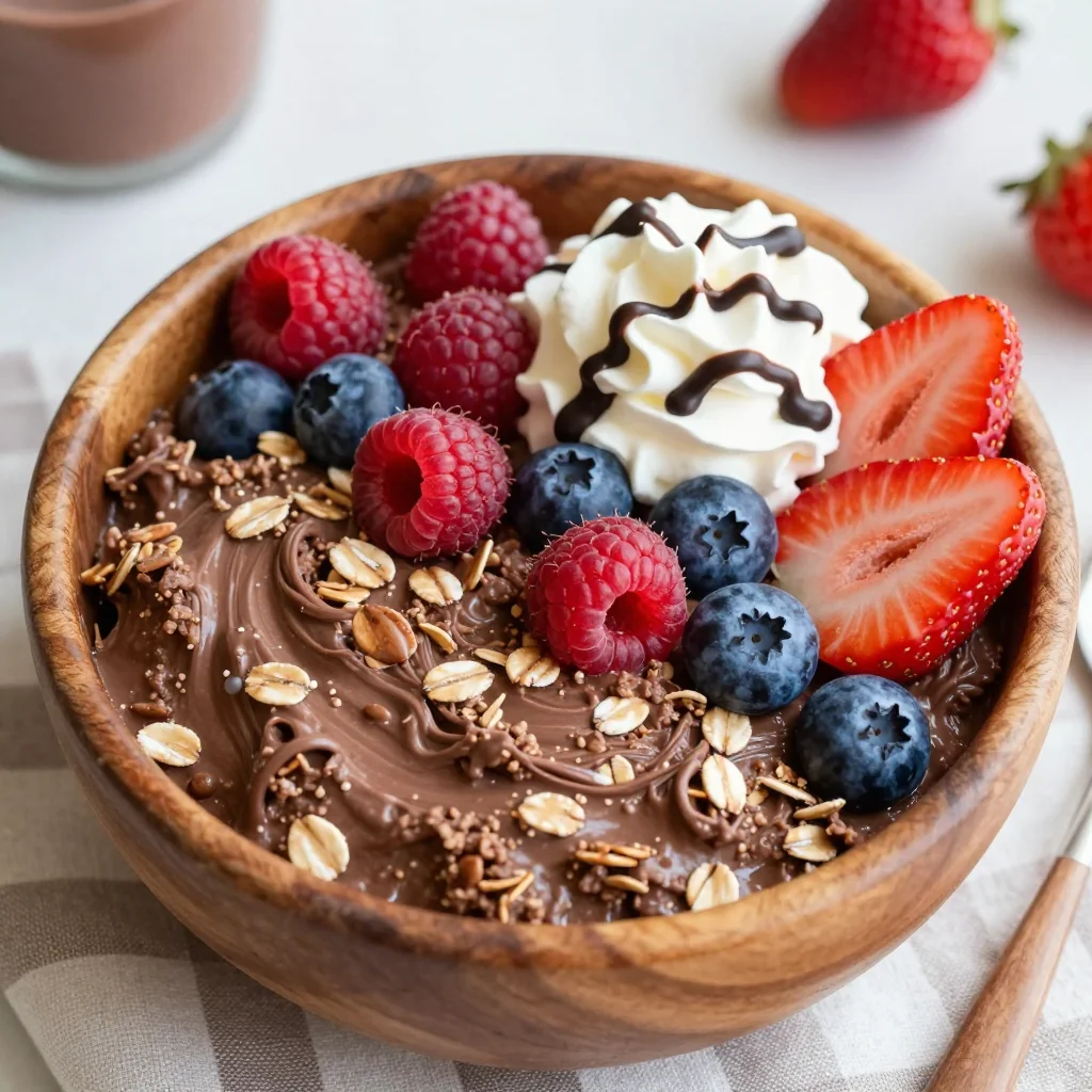 Kid-Friendly Chocolate Berry Oatmeal Bowl