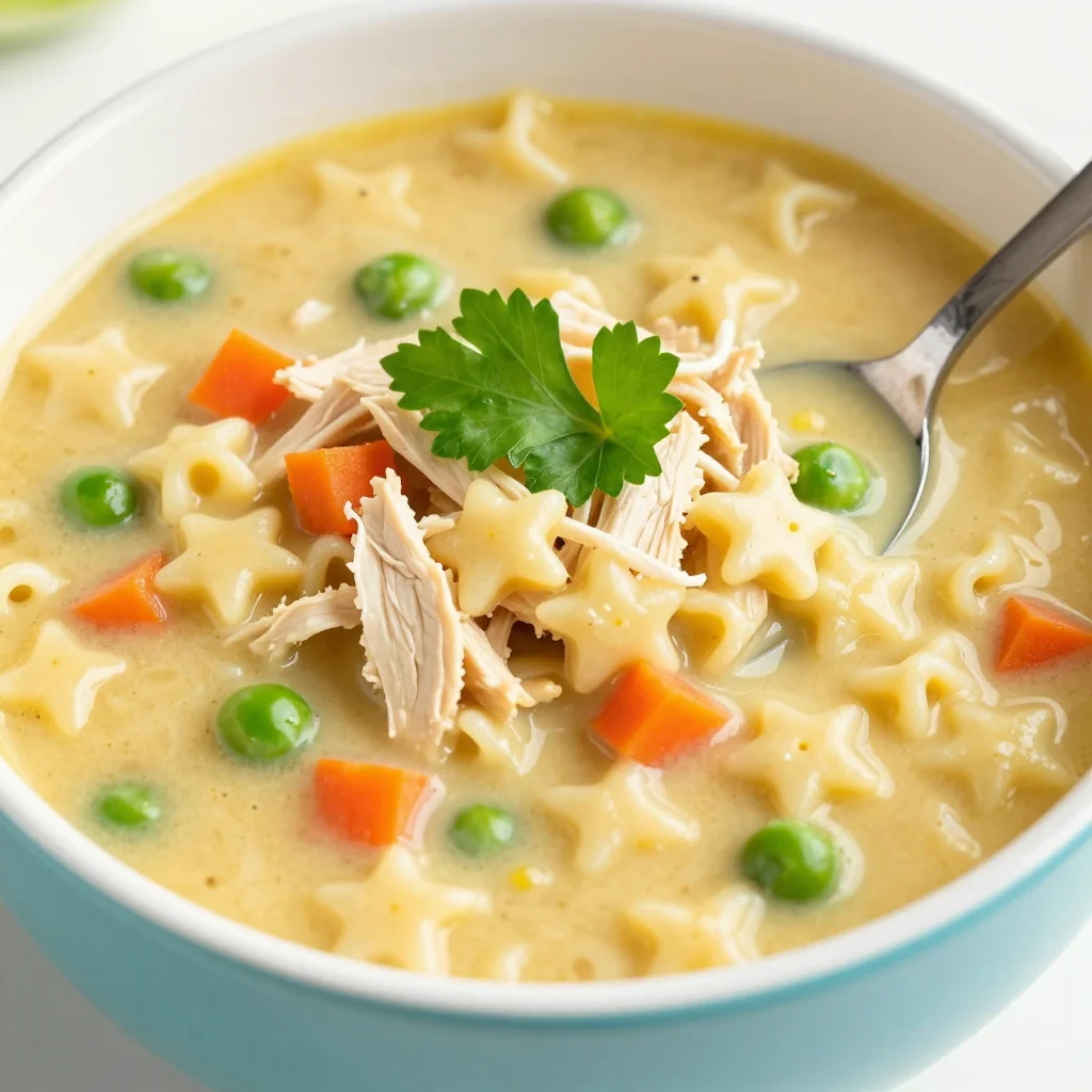 Kid-Friendly Creamy Chicken and Pasta Soup