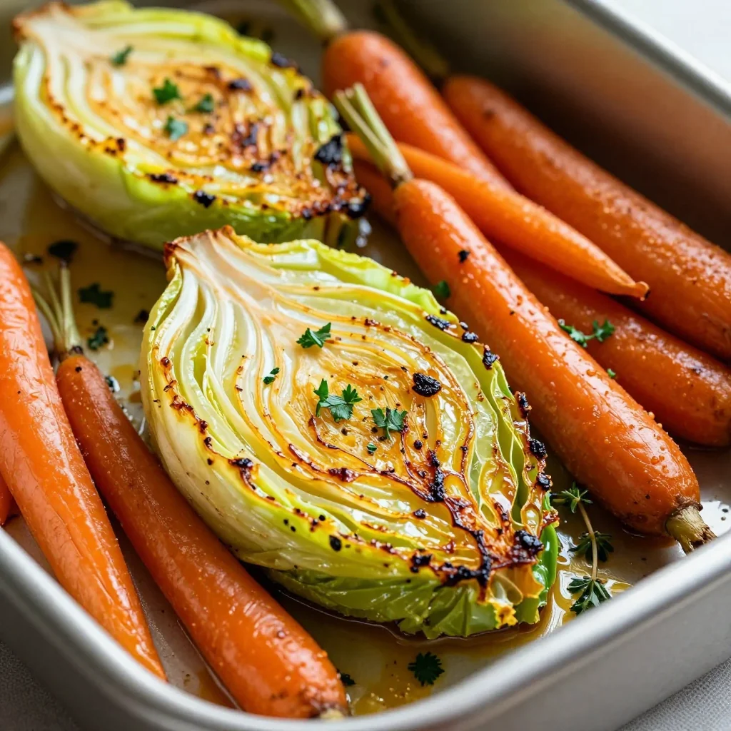 lemon herb roasted cabbage and carrot medley for light winter meals