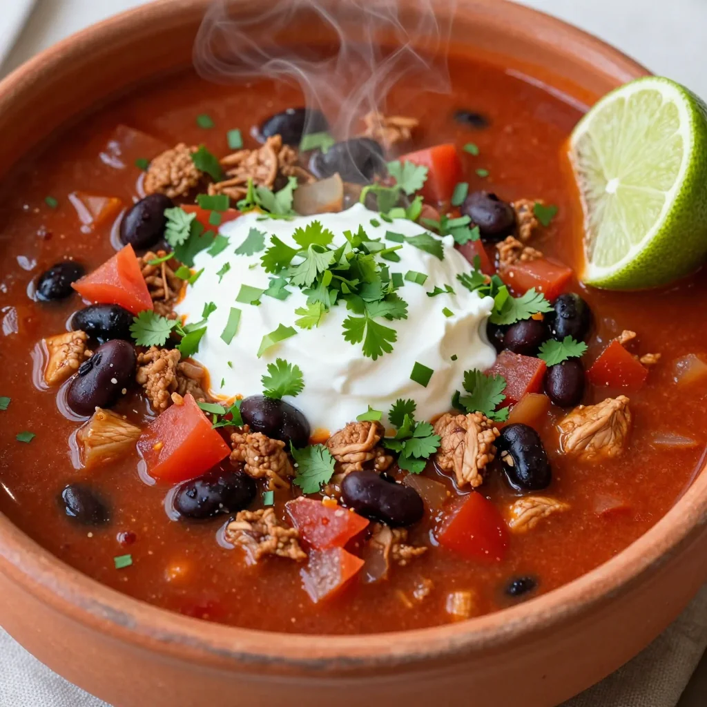 Low Calorie Turkey and Black Bean Chili for a Detox