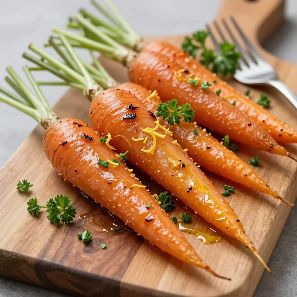 lowcalorie roasted lemon and garlic carrots with fresh parsley