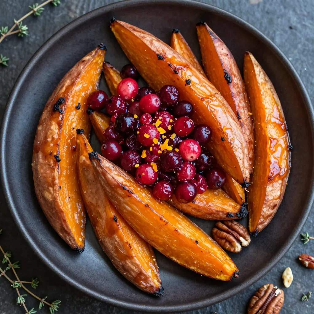 maple roasted sweet potatoes with cranberry relish for christmas dinner sides