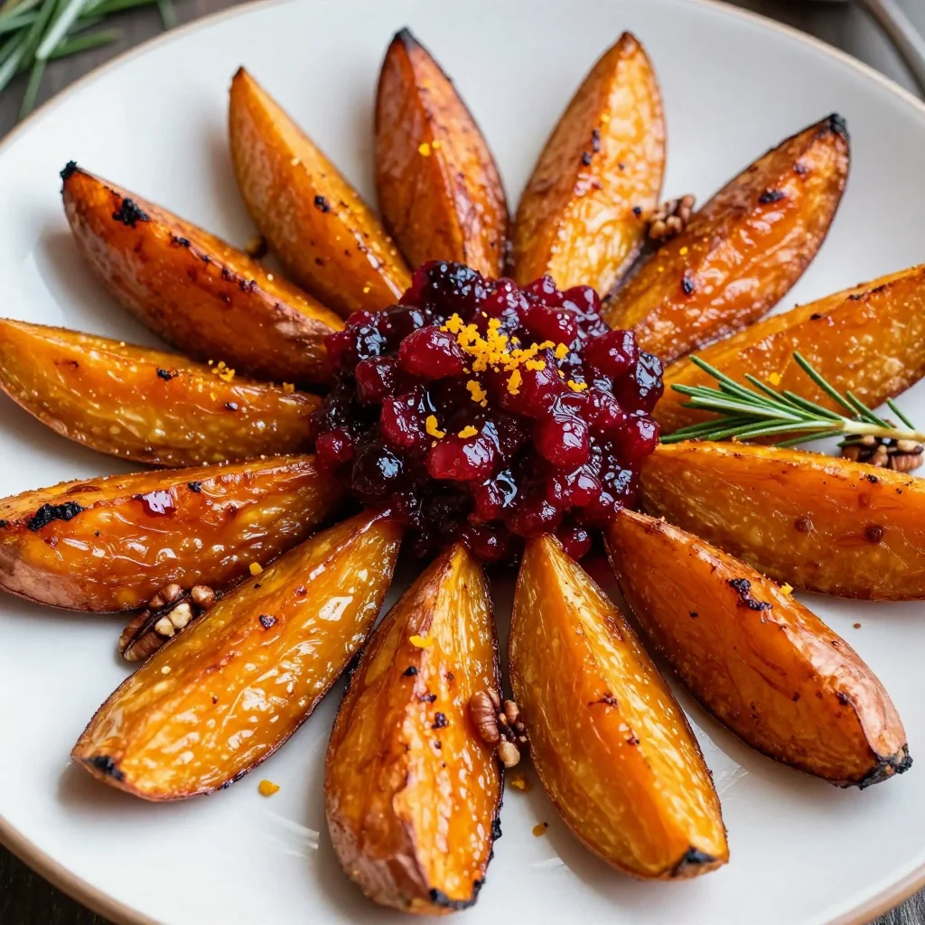 maple roasted sweet potatoes with cranberry relish for christmas dinner sides
