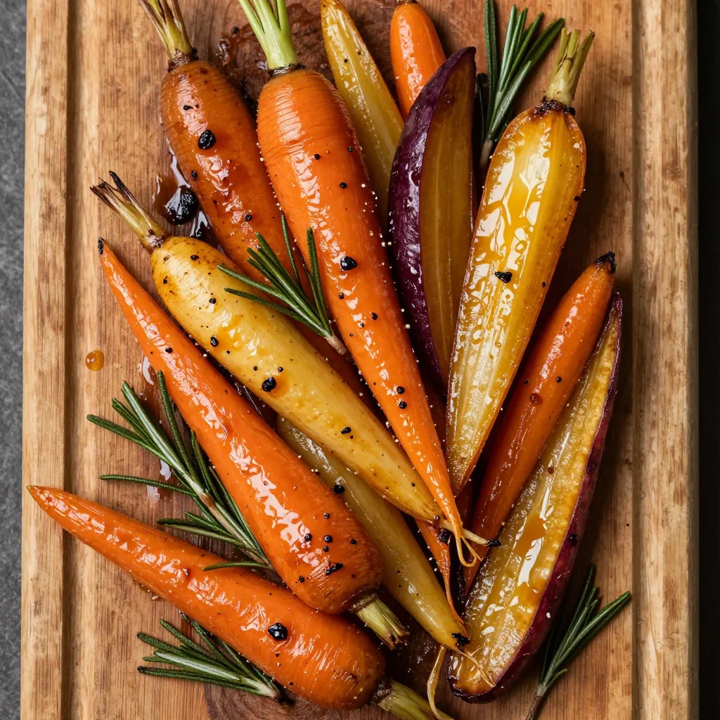 mapleglazed roasted root vegetables with fresh rosemary