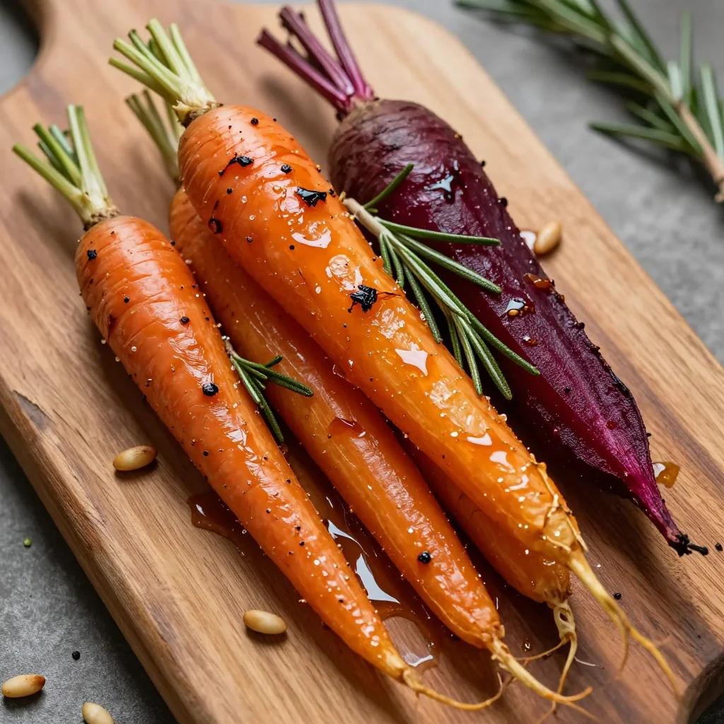 mapleglazed roasted root vegetables with fresh rosemary