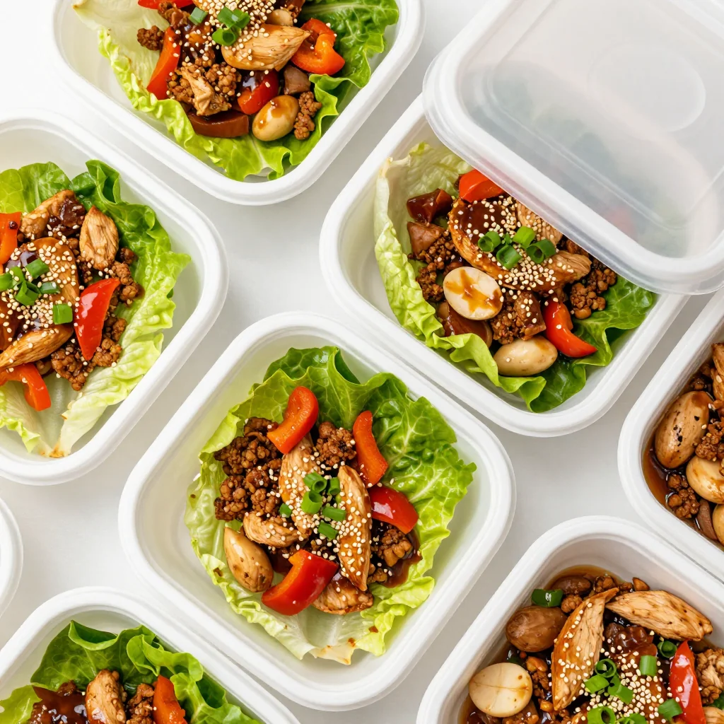 Meal Prep Chicken Lettuce Wraps for Low-Carb