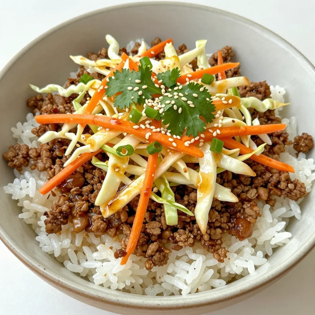 Meal Prep Egg Roll in a Bowl with Coleslaw Mix