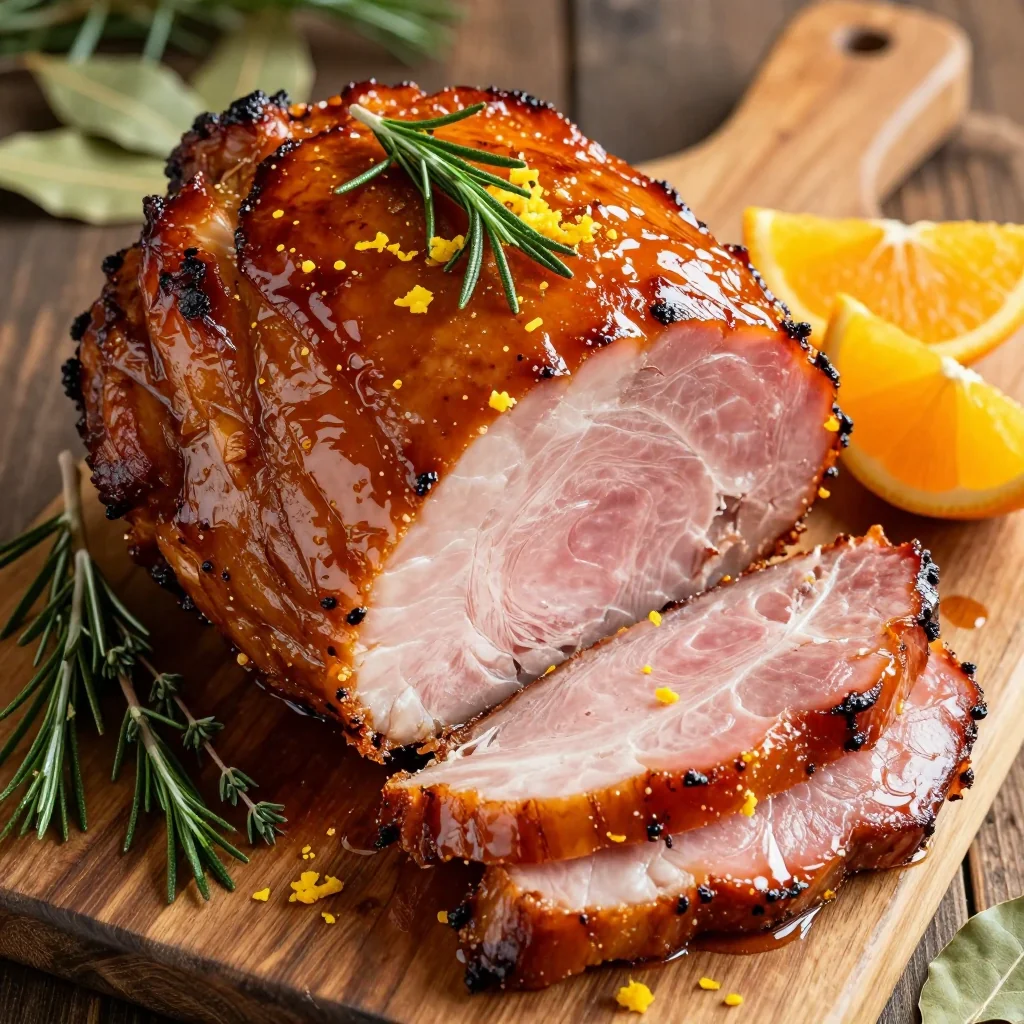 moist honey glazed ham with citrus and fresh herb rub for christmas