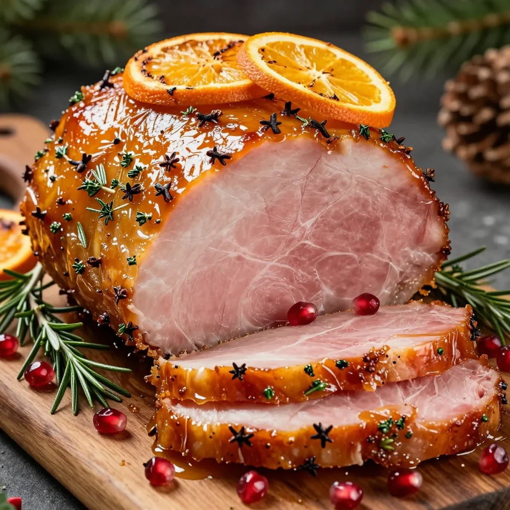 moist honey glazed ham with citrus and fresh herb rub for christmas