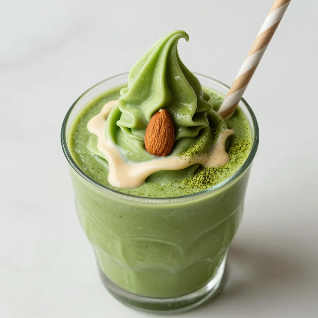 New Year Energy Boosting Matcha Smoothie with Almond Butter