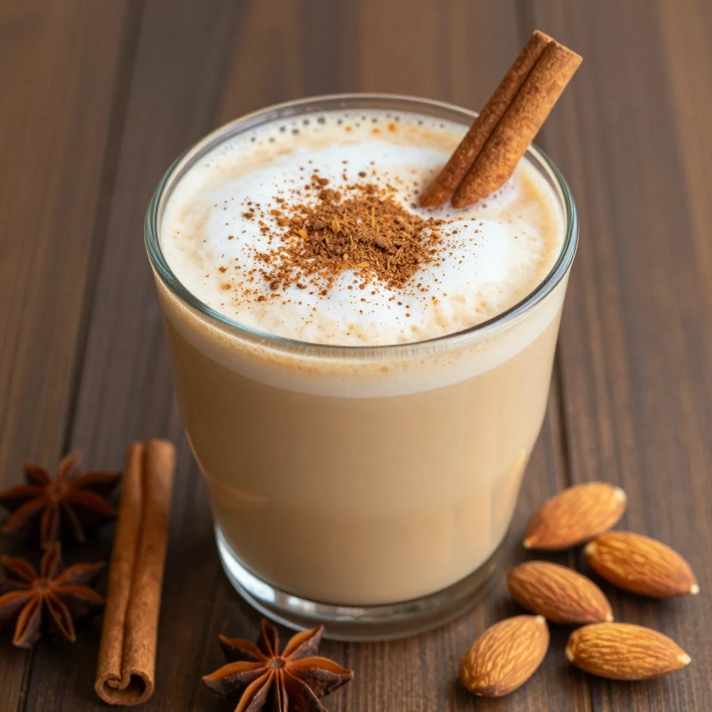 New Year’s Day Warm Spiced Almond Milk Latte Detox