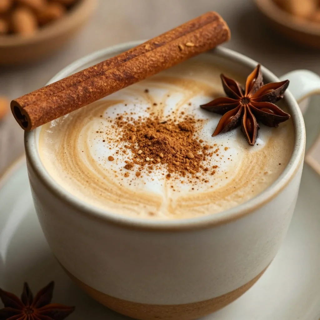 New Year's Day Warm Spiced Almond Milk Latte Detox