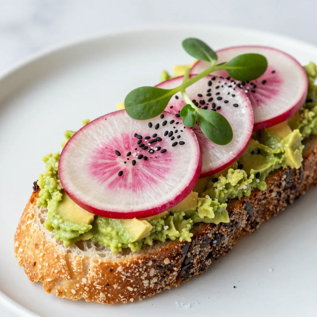 New Year’s Fresh Start Avocado Toast with Radishes