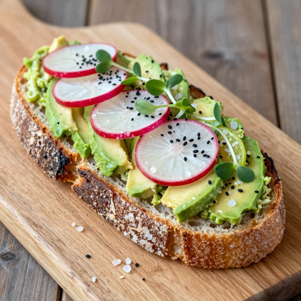 New Year's Fresh Start Avocado Toast with Radishes