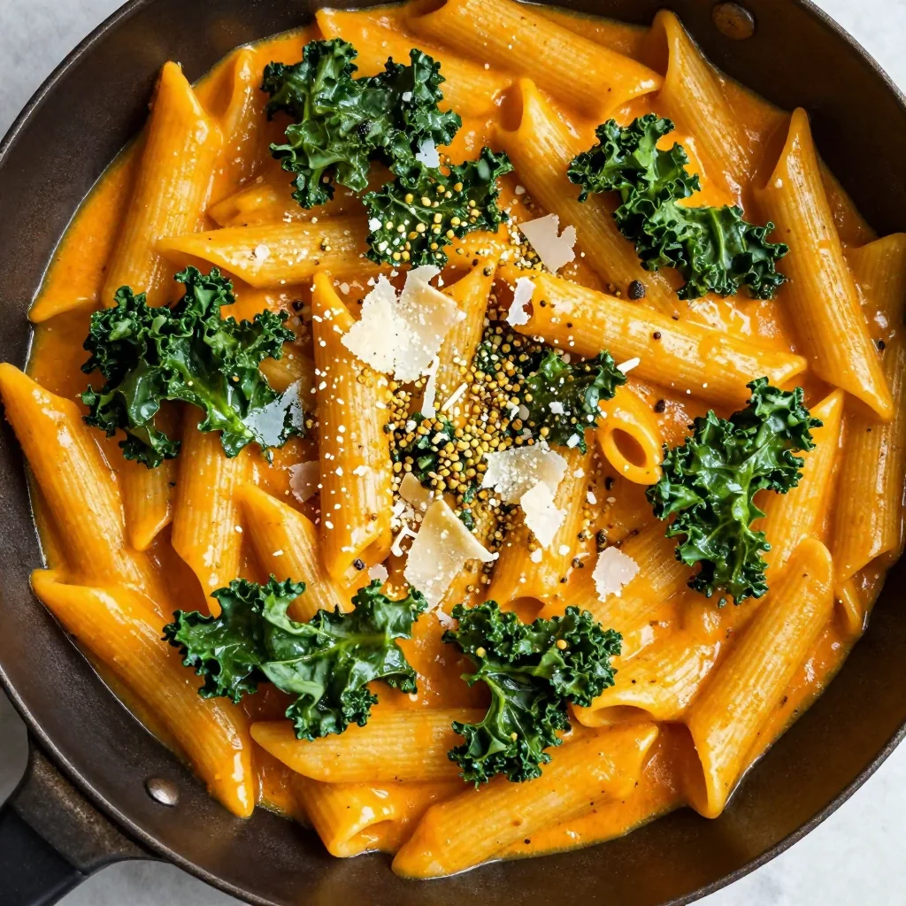 one pot creamy butternut squash and kale pasta for weeknight comfort