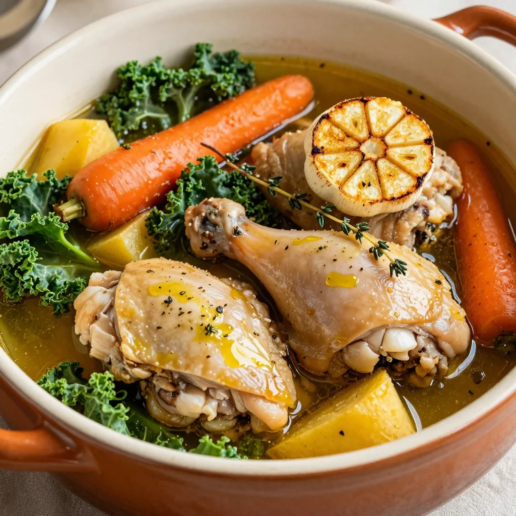 one pot garlic chicken and winter vegetable soup for cozy nights