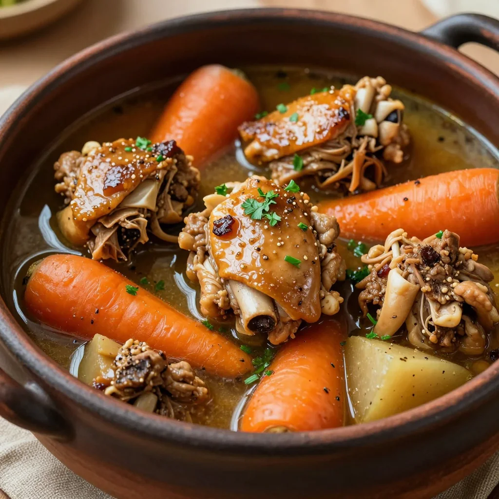 onepot chicken stew with carrots and parsnips for easy meal prep