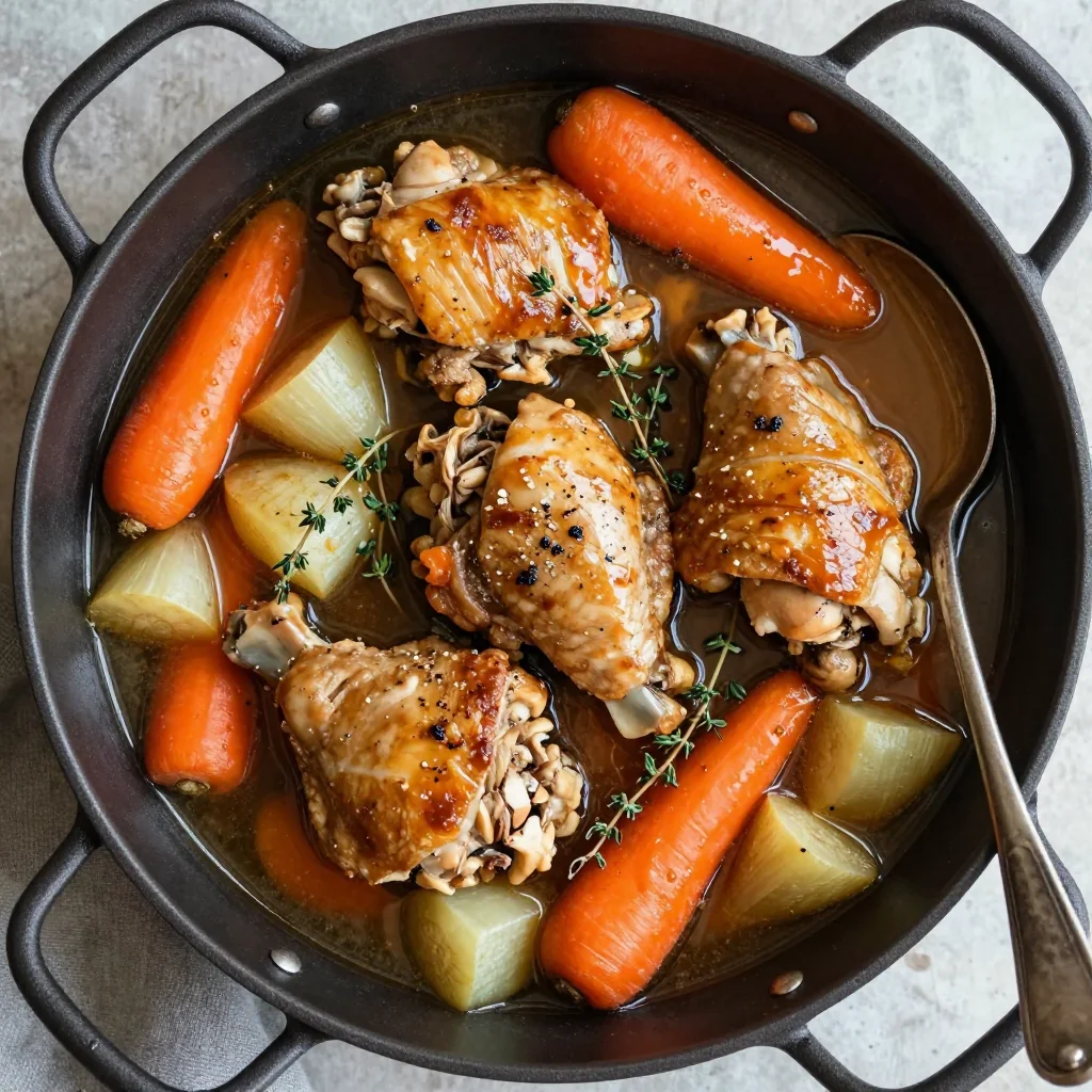 onepot chicken stew with carrots and parsnips for easy meal prep