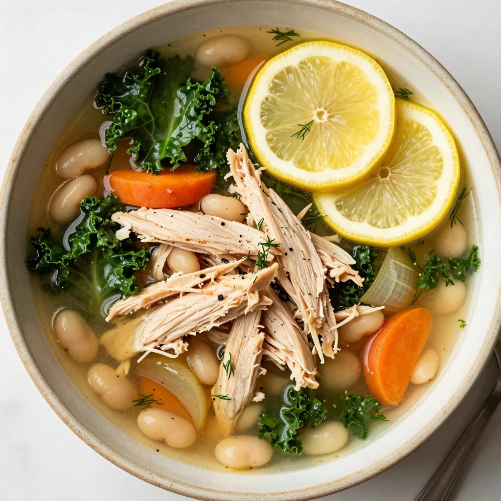 onepot lemon kale chicken soup for detox and light january meals
