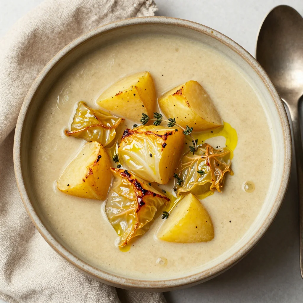 onepot roasted cabbage and potato soup for healthy winter dinners