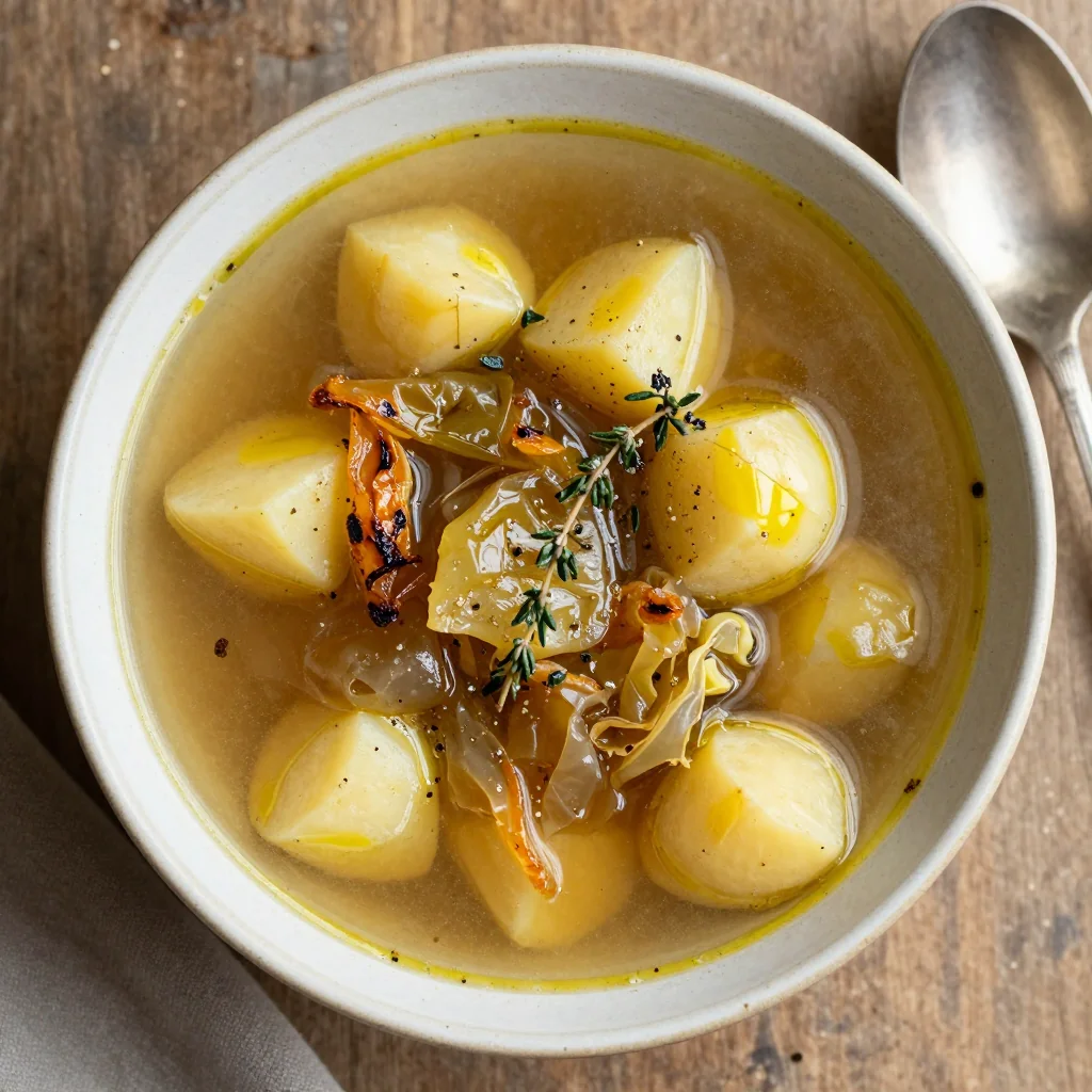 onepot roasted cabbage and potato soup for healthy winter dinners