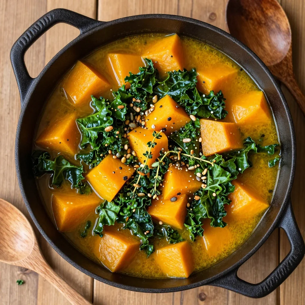 onepot winter squash and kale stew for comforting weeknight suppers