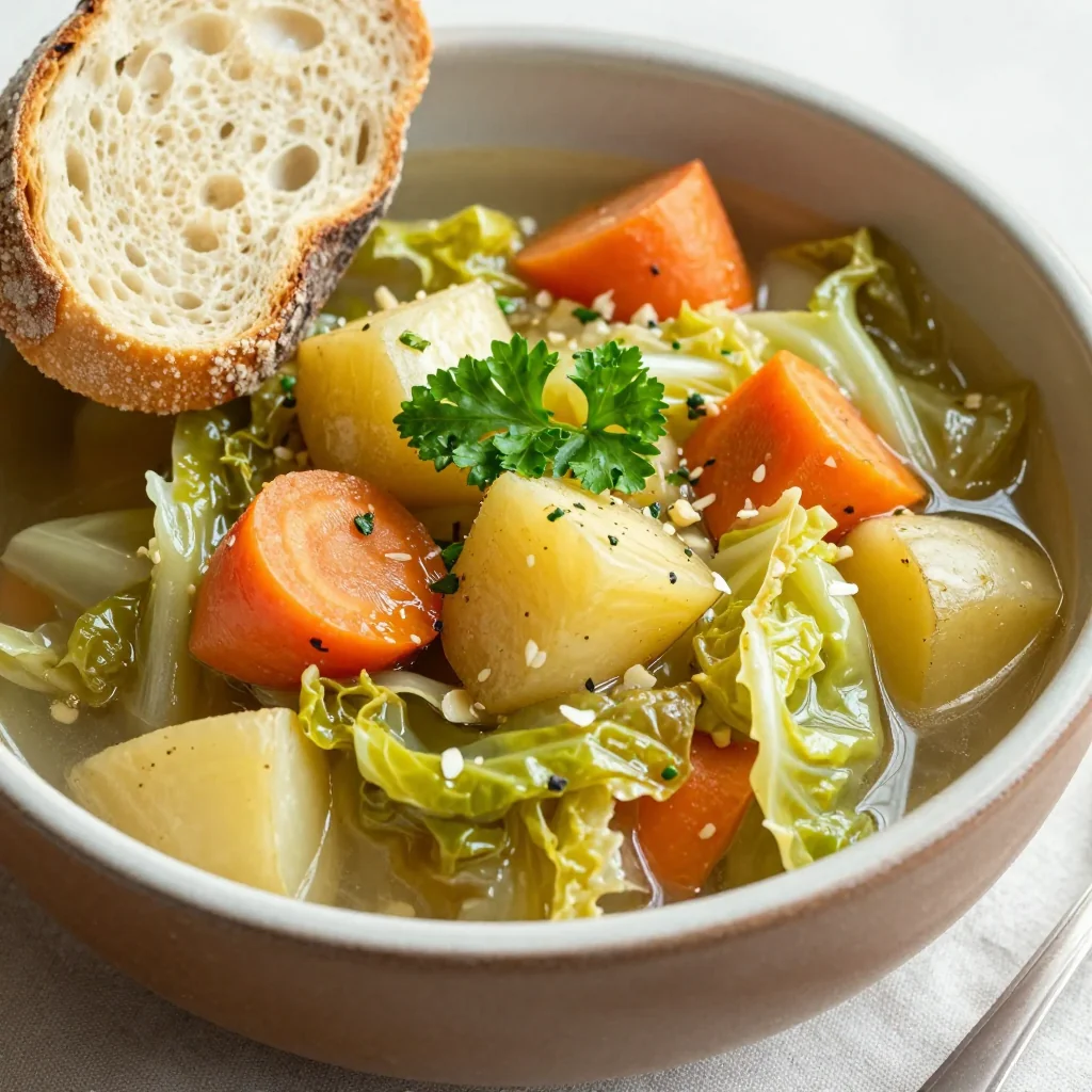 onepot winter vegetable and cabbage stew with garlic for family dinners