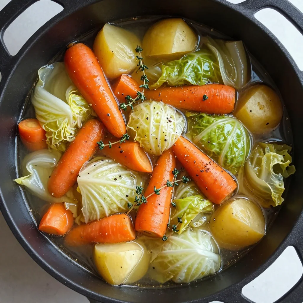 onepot winter vegetable and cabbage stew with garlic for family dinners