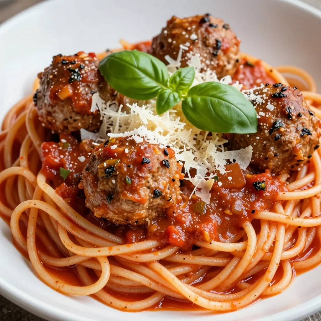 Oven-Baked Meatballs in Marinara for Spaghetti Night