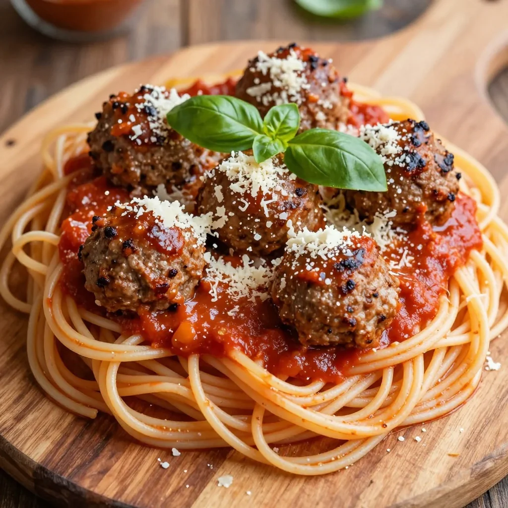 Oven-Baked Meatballs in Marinara for Spaghetti Night
