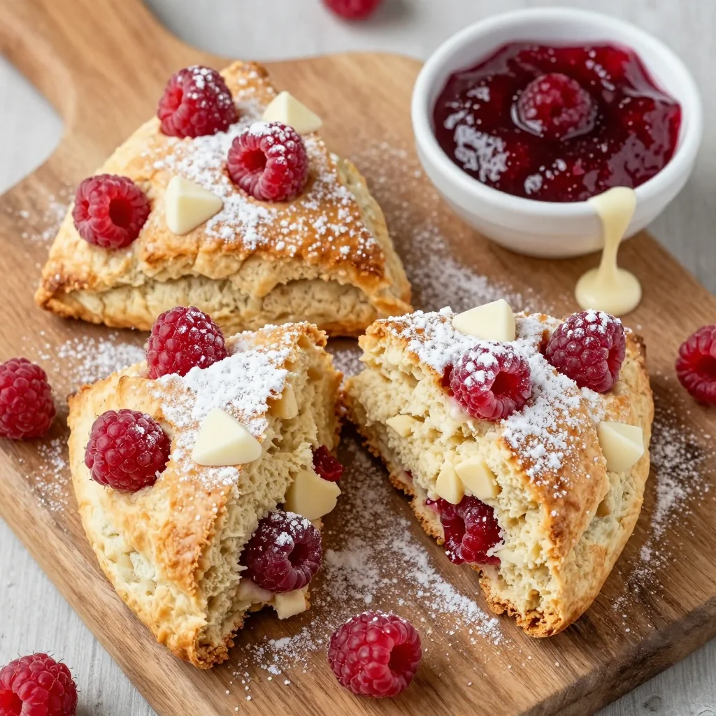 Raspberry White Chocolate Scones Perfect for Tea Time