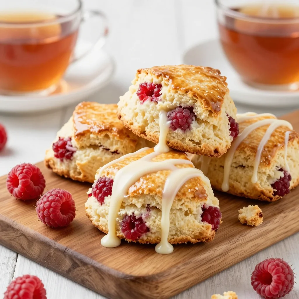 Raspberry White Chocolate Scones Perfect for Tea Time