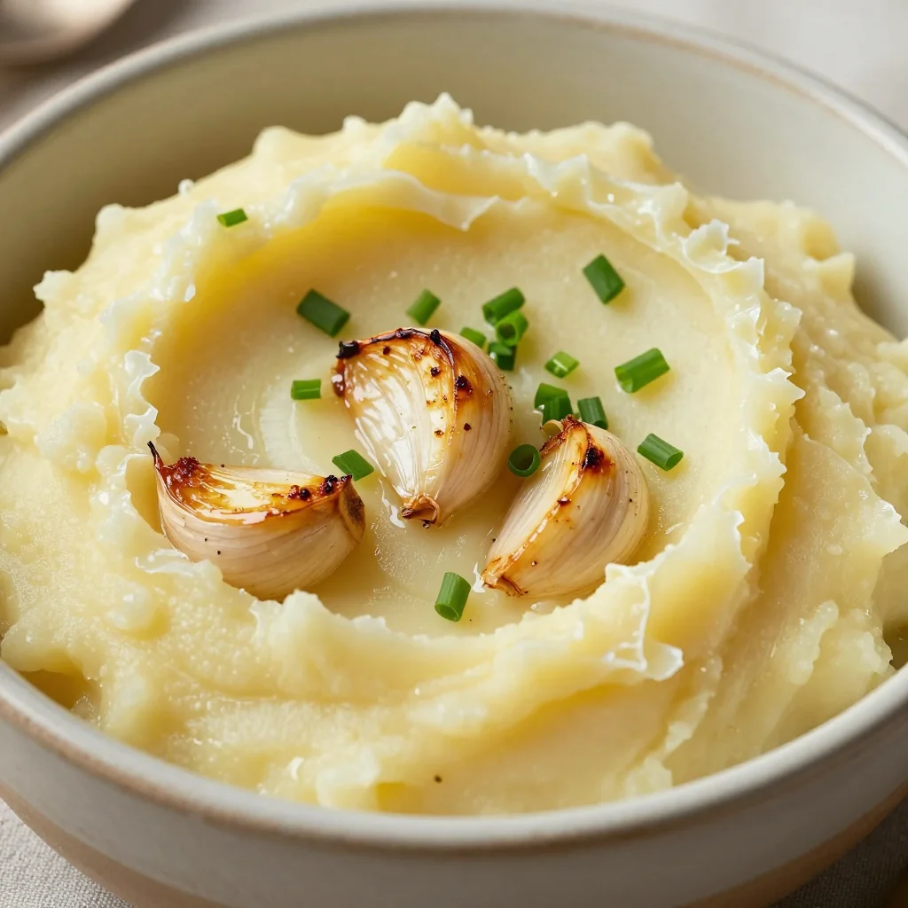 roasted garlic mashed potatoes with chives for perfect holiday sides