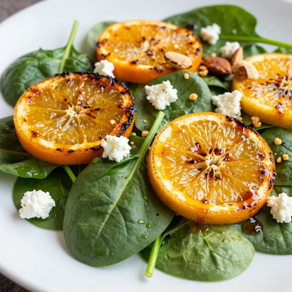 roasted orange and lemon citrus salad with spinach for fresh family meals