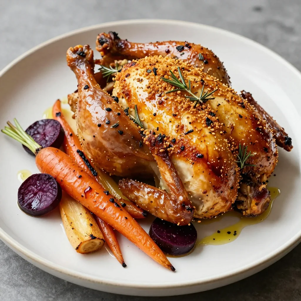 savory herbcrusted roast chicken with root vegetables for winter dinners