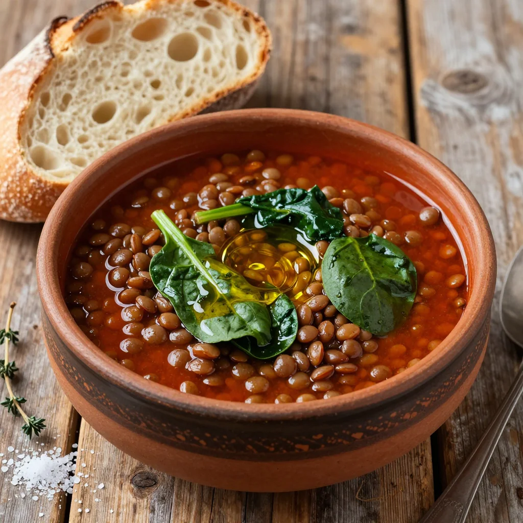 simple slow cooker lentil and spinach stew for family dinners