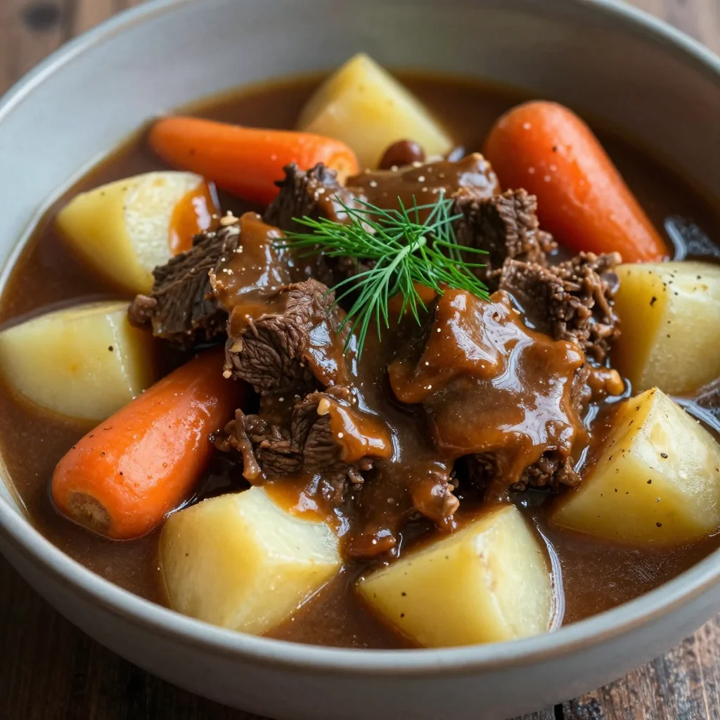 slow cooker beef stew with carrots parsnips and potatoes