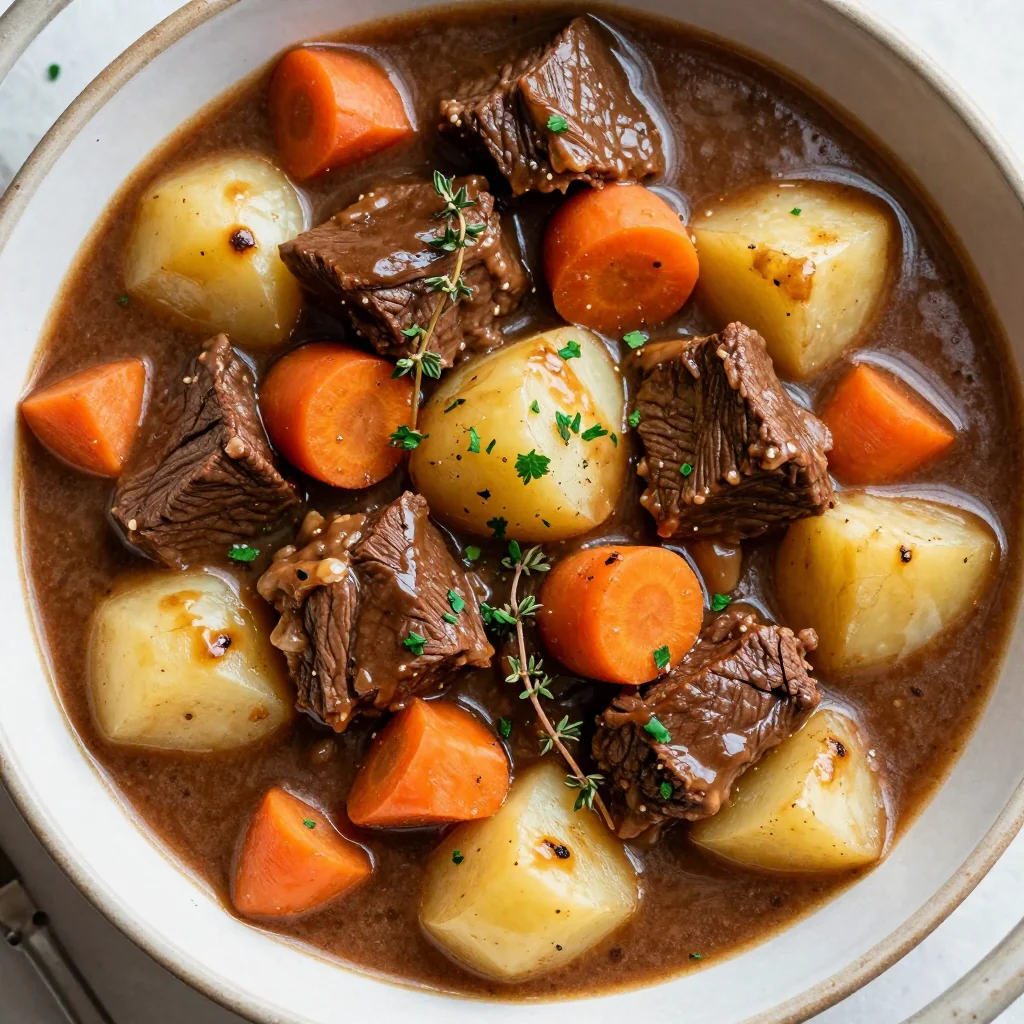 slow cooker beef stew with carrots parsnips and potatoes