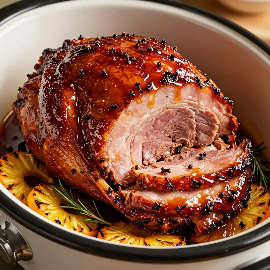 Slow Cooker Bourbon Glazed Ham for a Showstopper Main