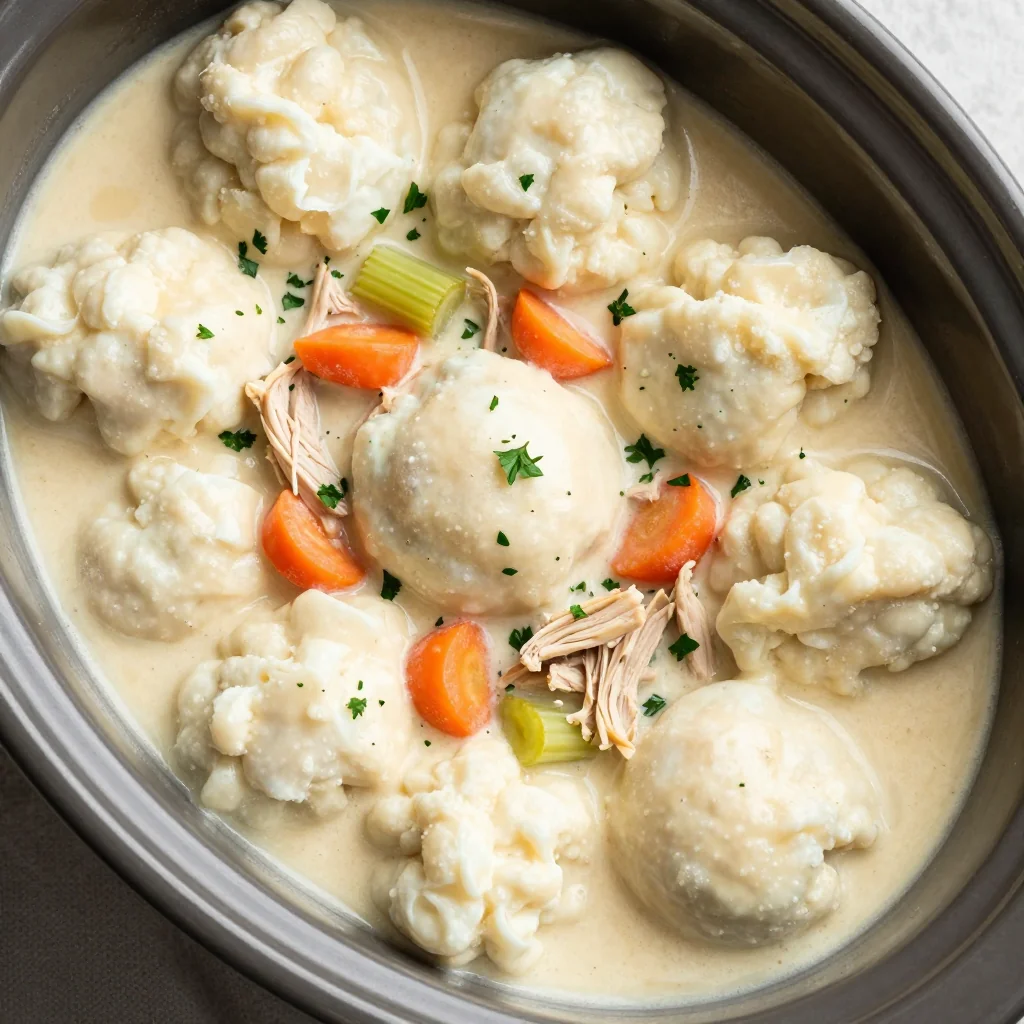 Slow Cooker Chicken and Dumplings Comfort Food
